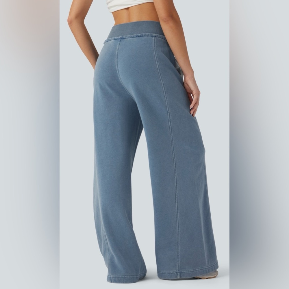 HALARA High-Waisted Drawstring Casual French Terry Baggy Pants - Picture 2 of 5